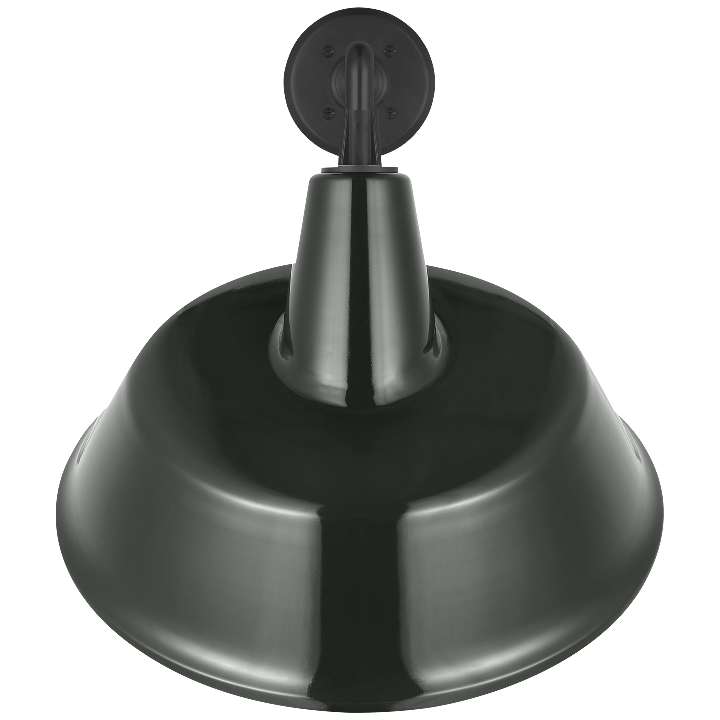 Academy 17.5" Mack Barn Light | Matte Black | 16 | 16" Green Tilted Bowers Shade