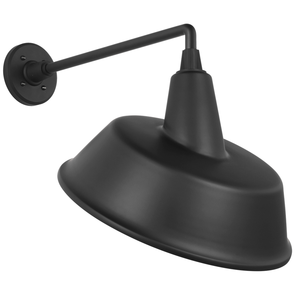 Academy 17.5" Mack Barn Light | Matte Black | 16 | 16" Matte Black Tilted Bowers Shade