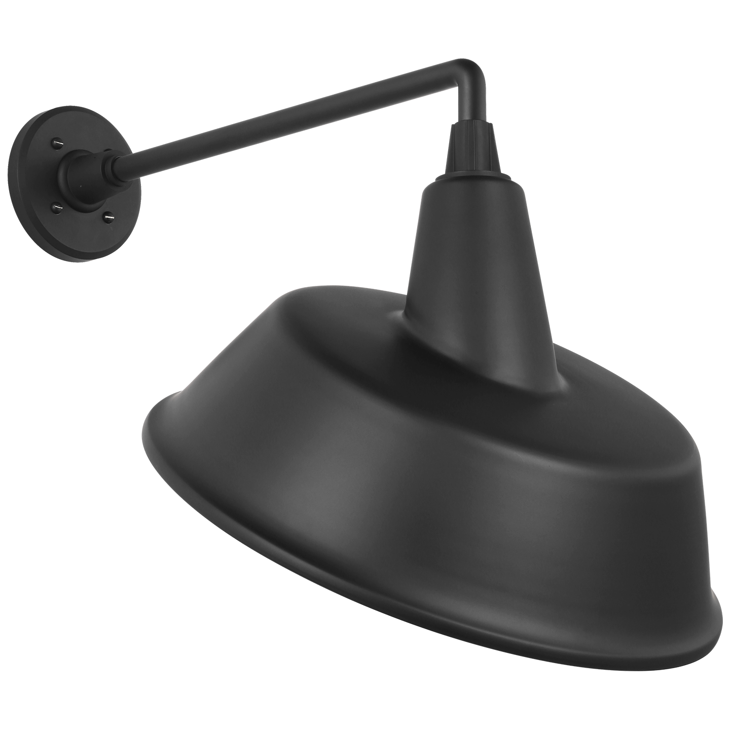 Academy 17.5" Mack Barn Light | Matte Black | 16 | 16" Matte Black Tilted Bowers Shade
