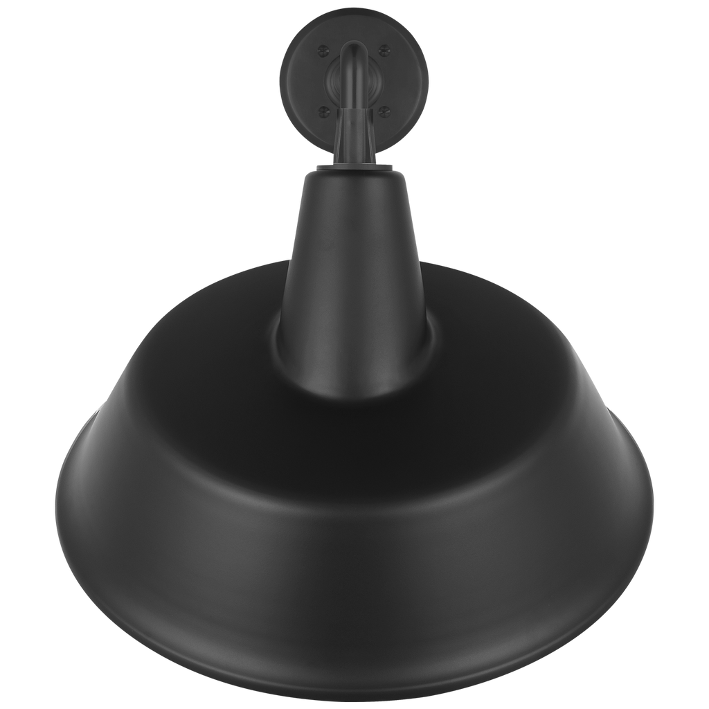 Academy 17.5" Mack Barn Light | Matte Black | 16 | 16" Matte Black Tilted Bowers Shade