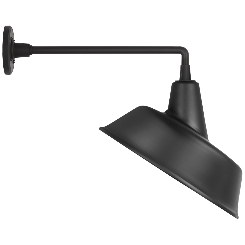 Academy 17.5" Mack Barn Light | Matte Black | 16 | 16" Matte Black Tilted Bowers Shade