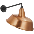 Academy 17.5" Mack Barn Light | Matte Black | 16 | 16" Soft Copper Tilted Bowers Shade