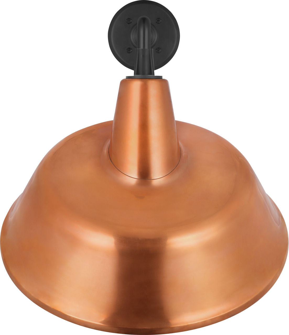 Academy 17.5" Mack Barn Light | Matte Black | 16 | 16" Soft Copper Tilted Bowers Shade