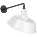Academy 17.5" Mack Barn Light | Matte Black | 16 | 16" White Tilted Bowers Shade
