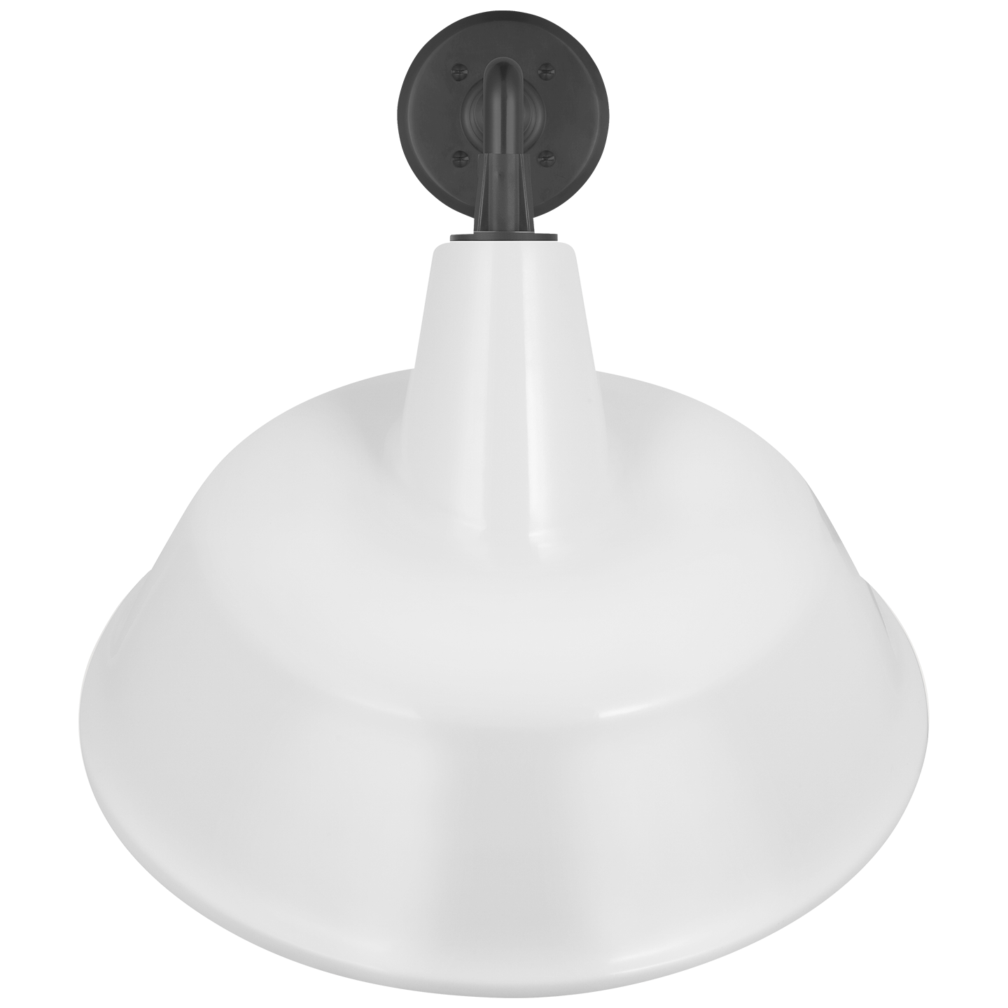 Academy 17.5" Mack Barn Light | Matte Black | 16 | 16" White Tilted Bowers Shade