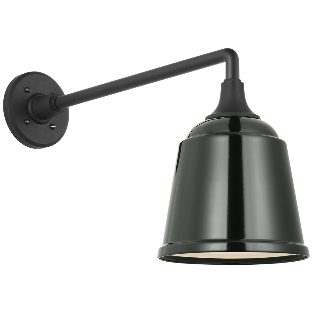 Academy 17.5" Mack Barn Light | Matte Black | 8 | 8" Green Rockhouse Shade