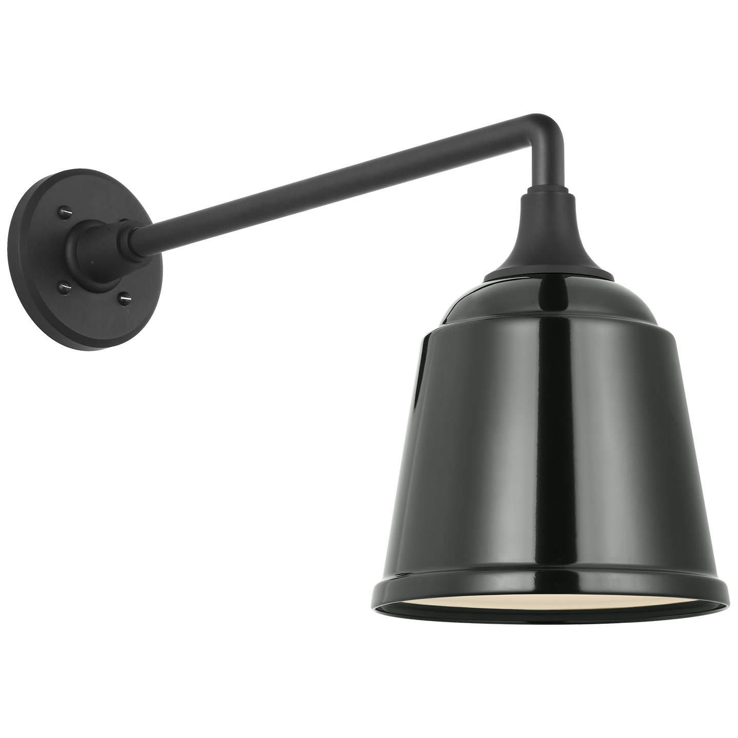 Academy 17.5" Mack Barn Light | Matte Black | 8 | 8" Green Rockhouse Shade