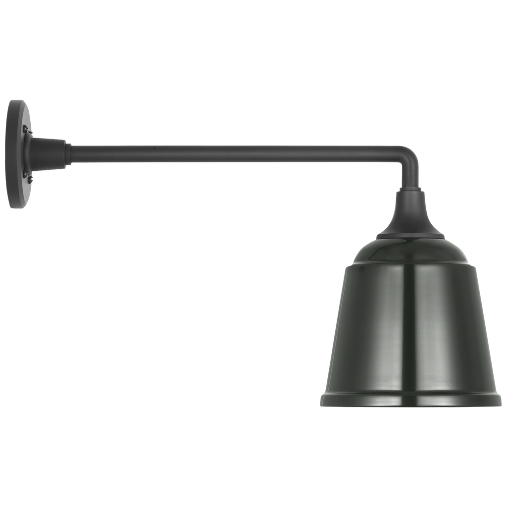 Academy 17.5" Mack Barn Light | Matte Black | 8 | 8" Green Rockhouse Shade