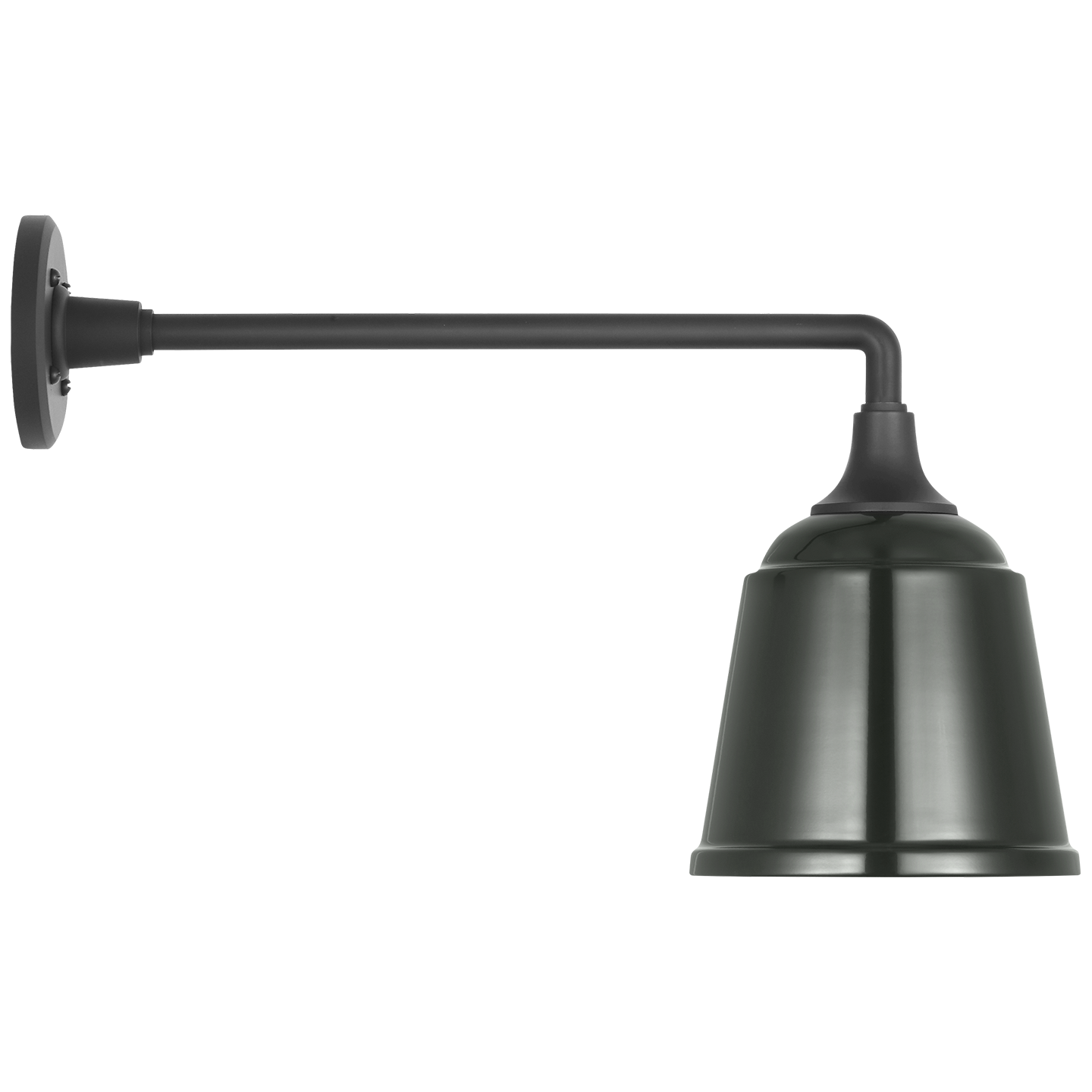 Academy 17.5" Mack Barn Light | Matte Black | 8 | 8" Green Rockhouse Shade