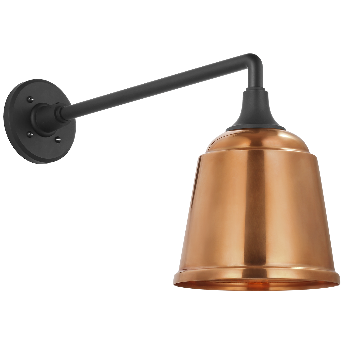 Academy 17.5" Mack Barn Light | Matte Black | 8 | 8" Soft Copper Rockhouse Shade