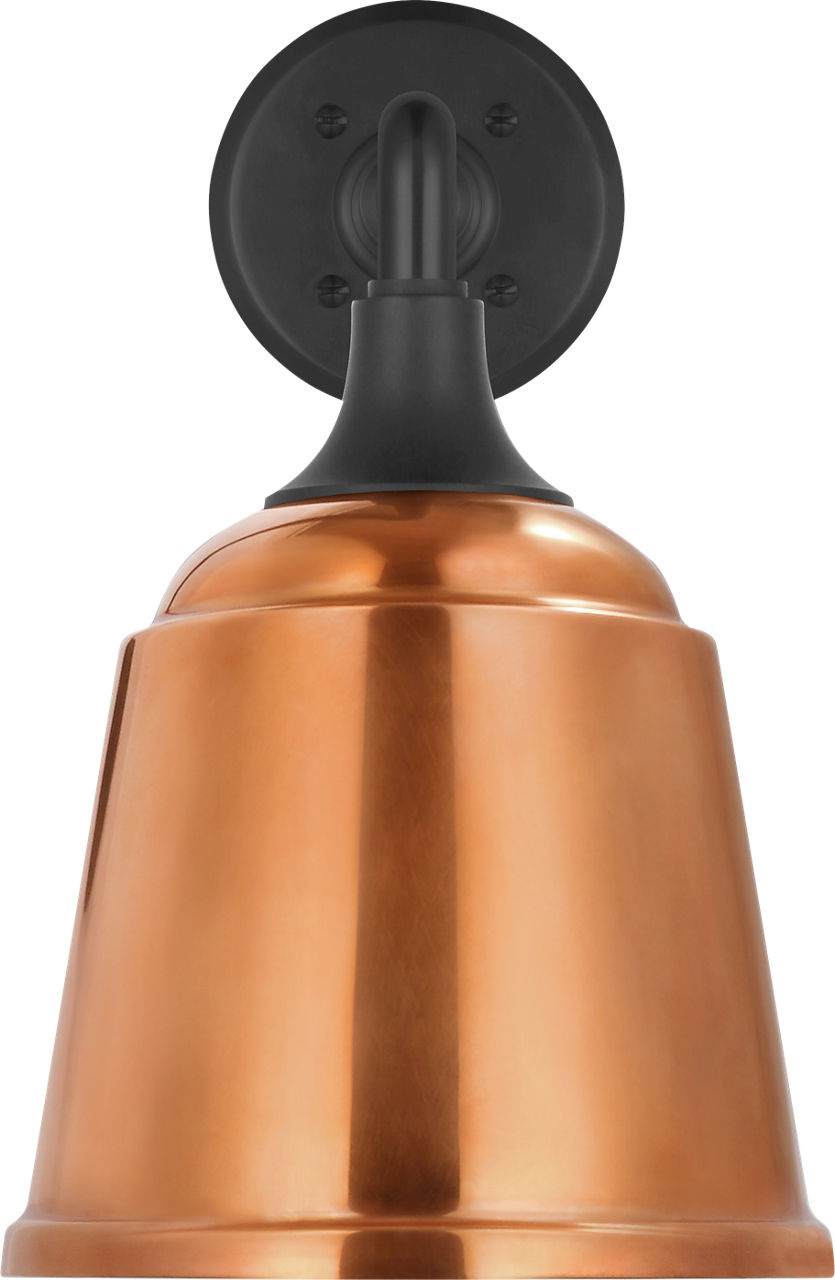 Academy 17.5" Mack Barn Light | Matte Black | 8 | 8" Soft Copper Rockhouse Shade