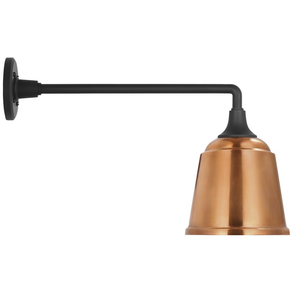Academy 17.5" Mack Barn Light | Matte Black | 8 | 8" Soft Copper Rockhouse Shade