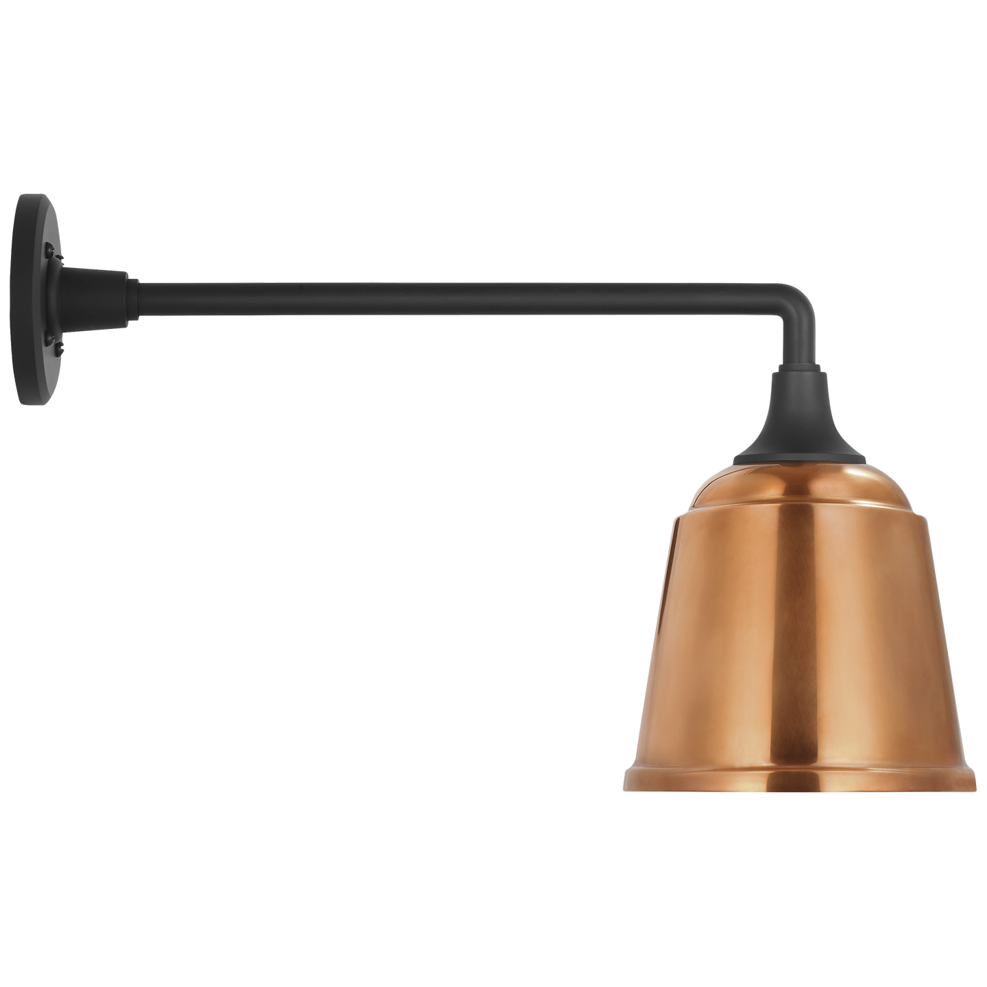 Academy 17.5" Mack Barn Light | Matte Black | 8 | 8" Soft Copper Rockhouse Shade