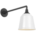 Academy 17.5" Mack Barn Light | Matte Black | 8 | 8" White Rockhouse Shade