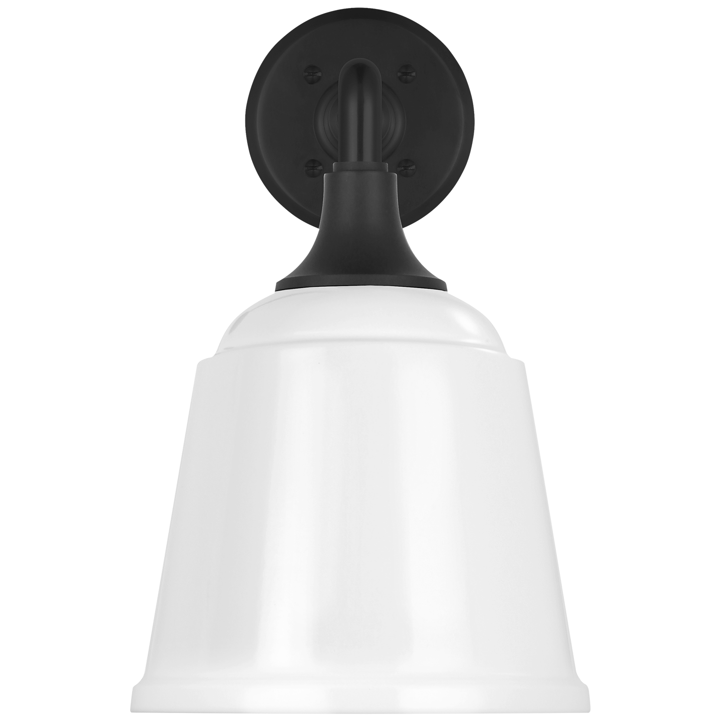 Academy 17.5" Mack Barn Light | Matte Black | 8 | 8" White Rockhouse Shade