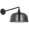 Academy 17.5" Mack Barn Light | Matte Black | 12.5 | 12.5" Green Rockhouse Shade