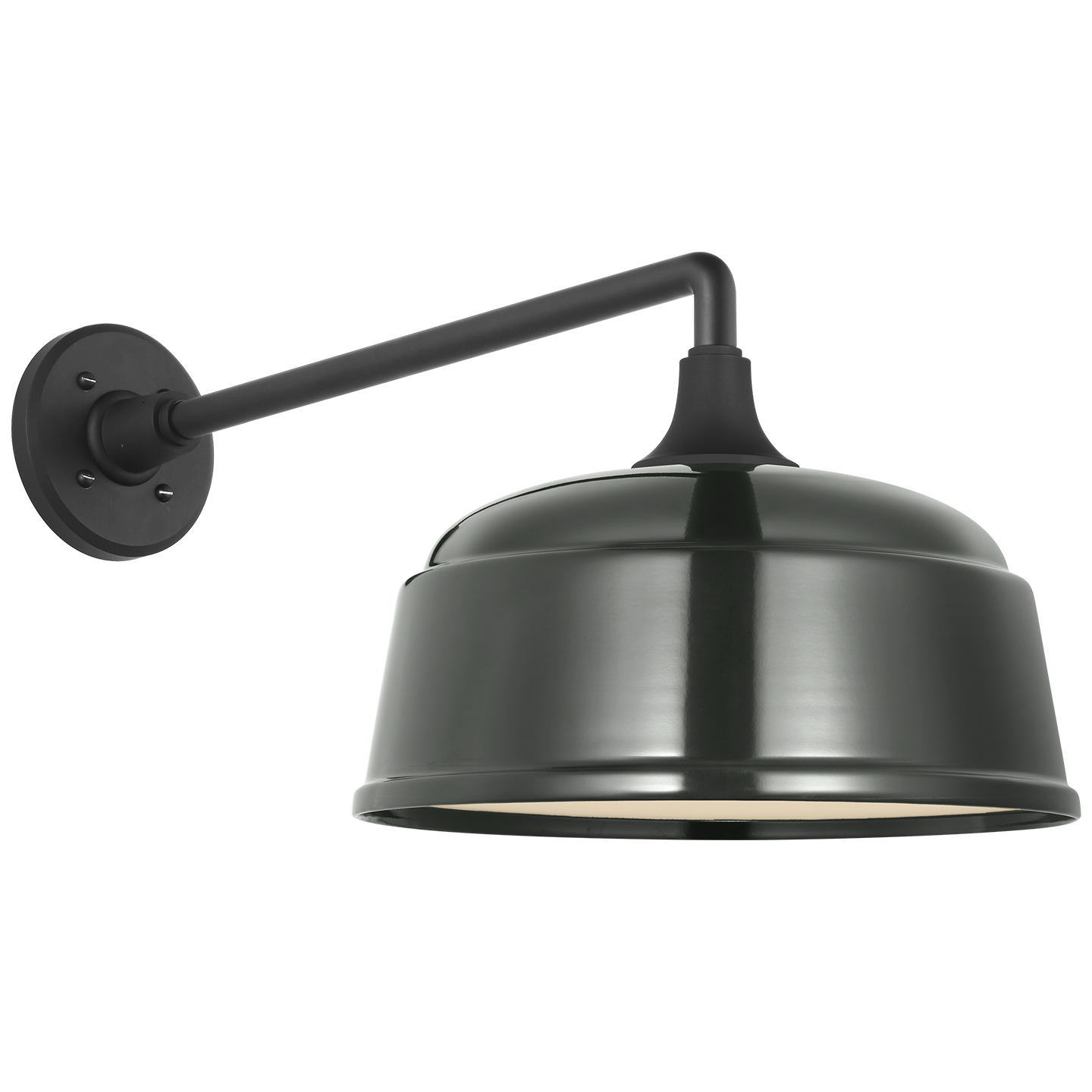 Academy 17.5" Mack Barn Light | Matte Black | 12.5 | 12.5" Green Rockhouse Shade