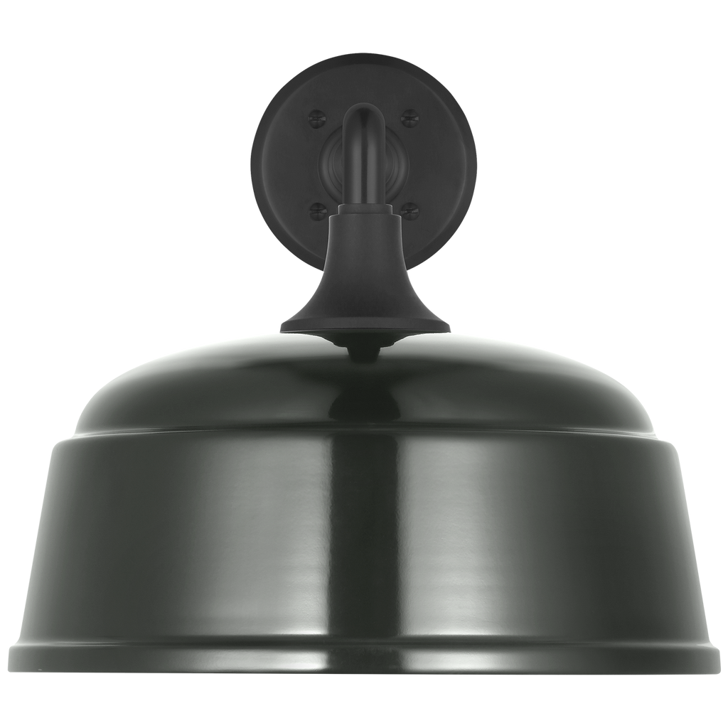 Academy 17.5" Mack Barn Light | Matte Black | 12.5 | 12.5" Green Rockhouse Shade