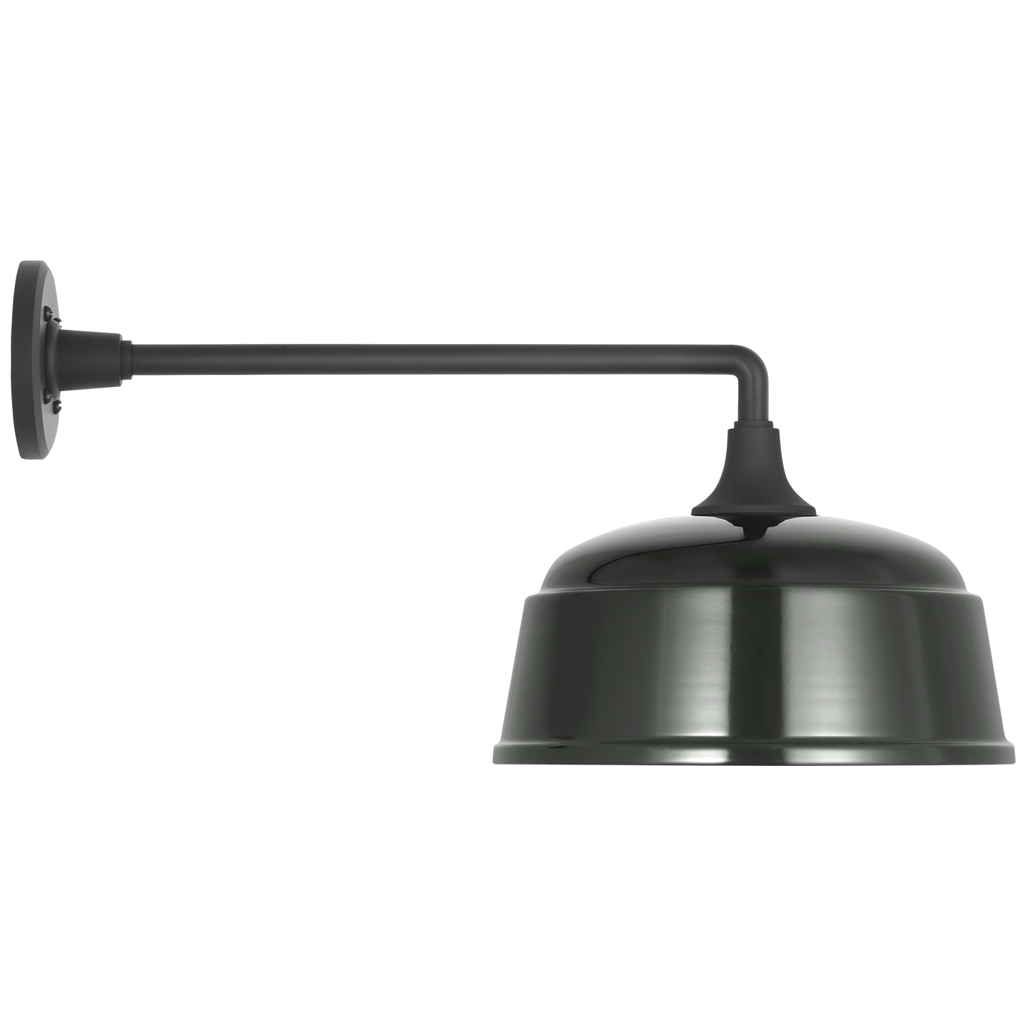 Academy 17.5" Mack Barn Light | Matte Black | 12.5 | 12.5" Green Rockhouse Shade