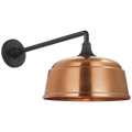 Academy 17.5" Mack Barn Light | Matte Black | 12.5 | 12.5" Soft Copper Rockhouse Shade