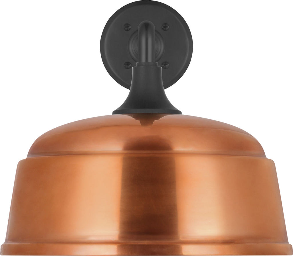 Academy 17.5" Mack Barn Light | Matte Black | 12.5 | 12.5" Soft Copper Rockhouse Shade