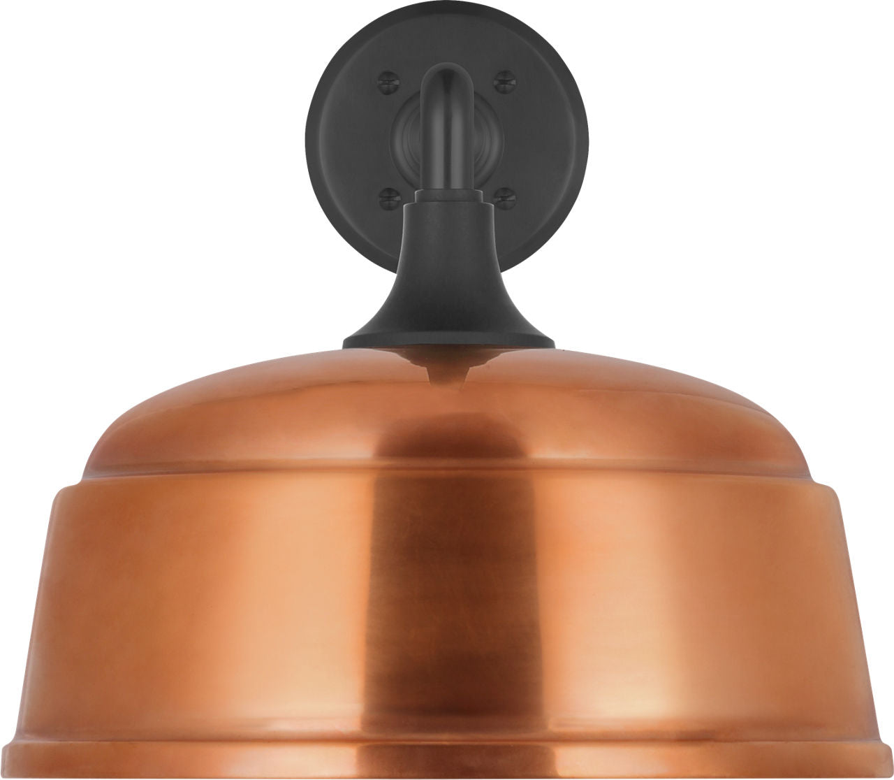 Academy 17.5" Mack Barn Light | Matte Black | 12.5 | 12.5" Soft Copper Rockhouse Shade