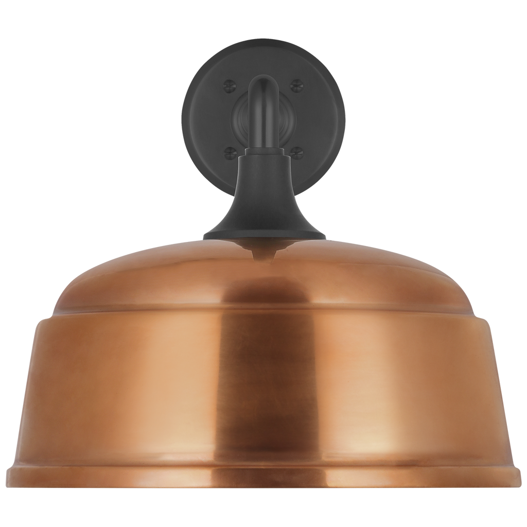 Academy 17.5" Mack Barn Light | Matte Black | 12.5 | 12.5" Soft Copper Rockhouse Shade