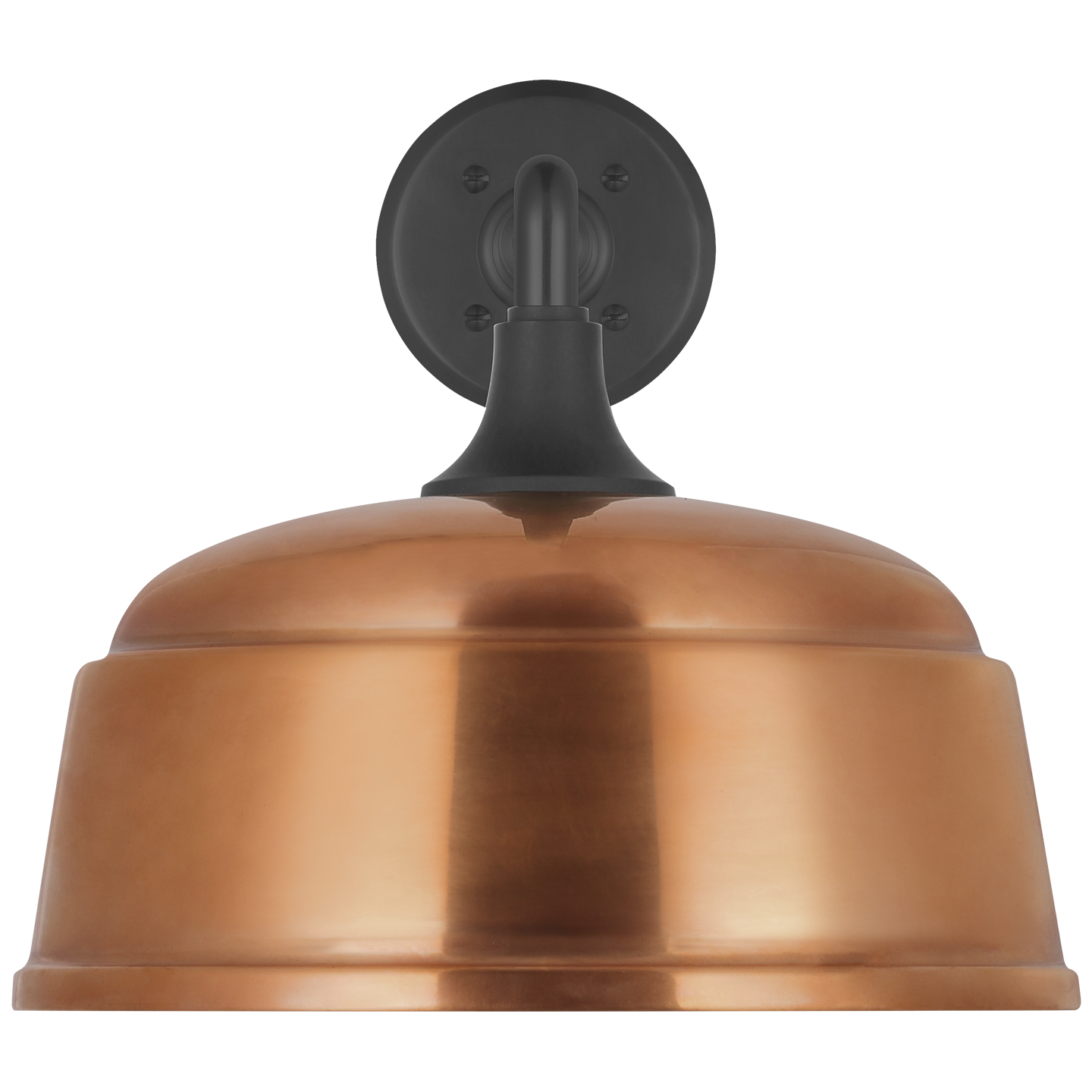 Academy 17.5" Mack Barn Light | Matte Black | 12.5 | 12.5" Soft Copper Rockhouse Shade