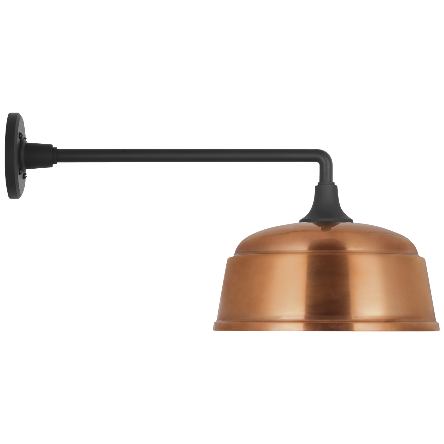Academy 17.5" Mack Barn Light | Matte Black | 12.5 | 12.5" Soft Copper Rockhouse Shade