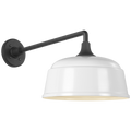 Academy 17.5" Mack Barn Light | Matte Black | 12.5 | 12.5" White Rockhouse Shade