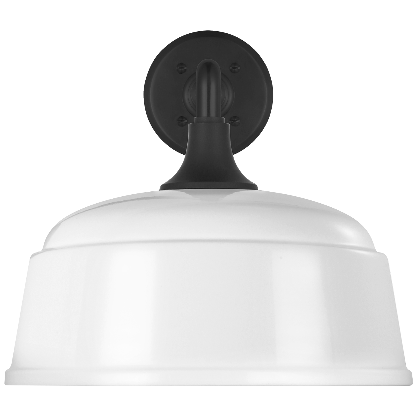 Academy 17.5" Mack Barn Light | Matte Black | 12.5 | 12.5" White Rockhouse Shade