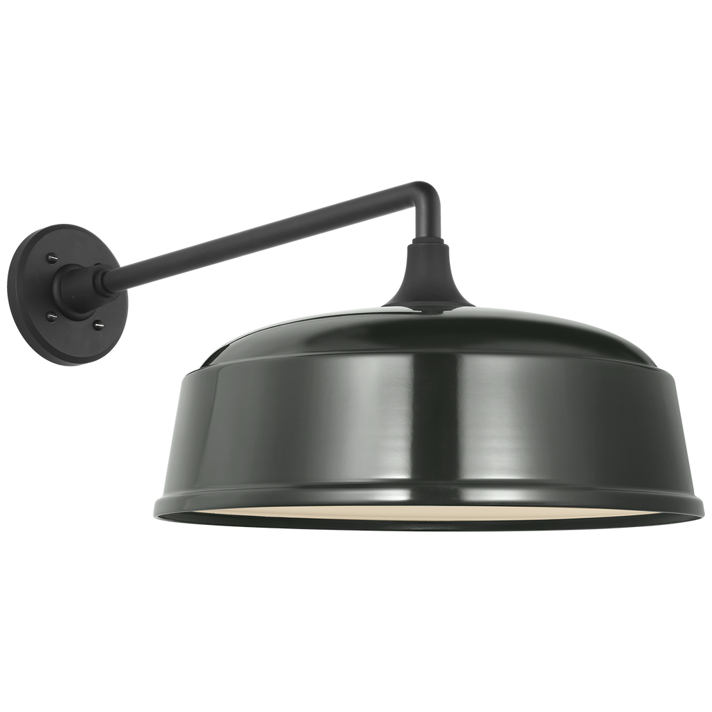 Academy 17.5" Mack Barn Light | Matte Black | 16 | 16" Green Rockhouse Shade