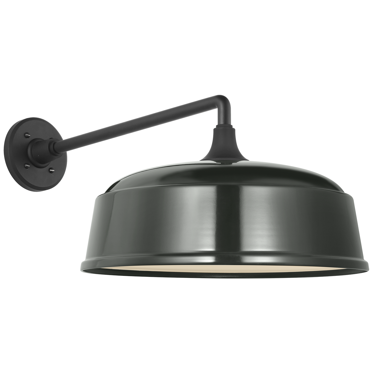 Academy 17.5" Mack Barn Light | Matte Black | 16 | 16" Green Rockhouse Shade