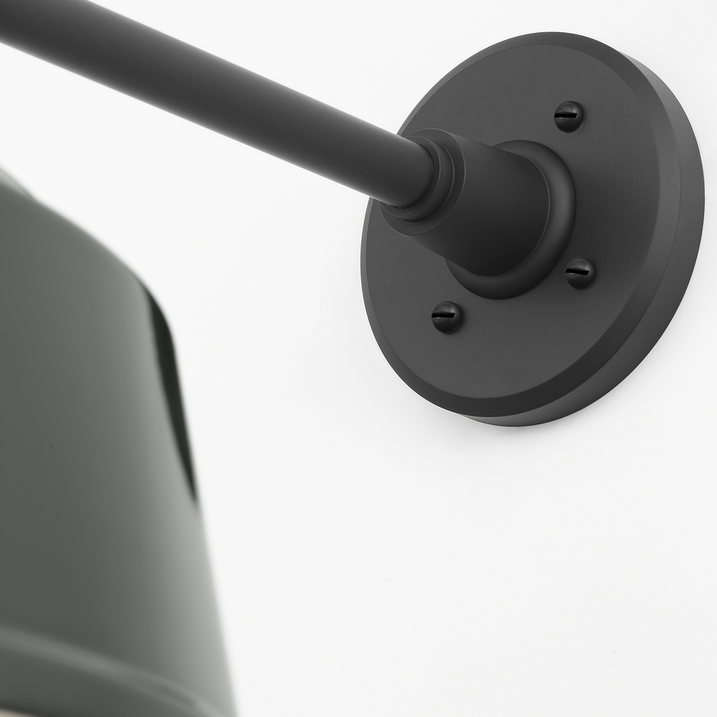 Academy 17.5" Mack Barn Light | Matte Black | 16 | 16" Green Rockhouse Shade