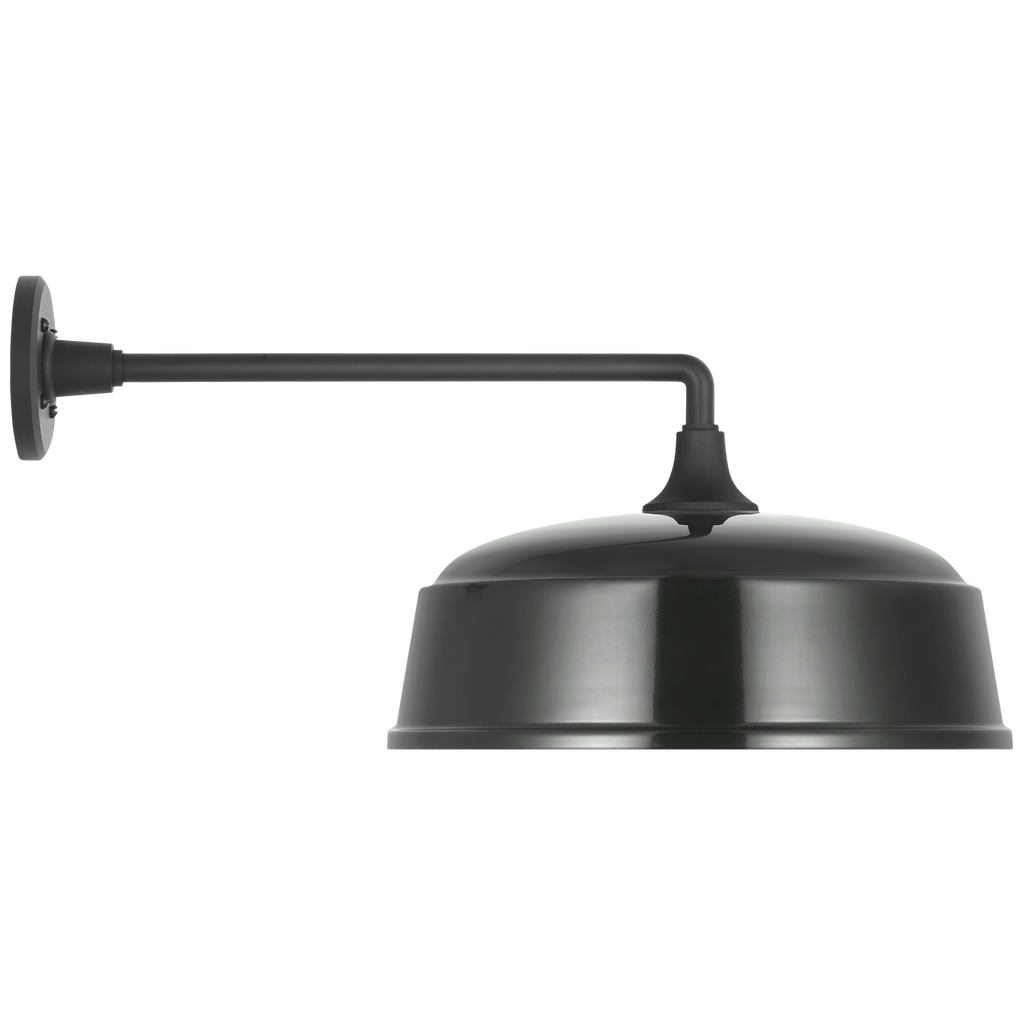 Academy 17.5" Mack Barn Light | Matte Black | 16 | 16" Green Rockhouse Shade