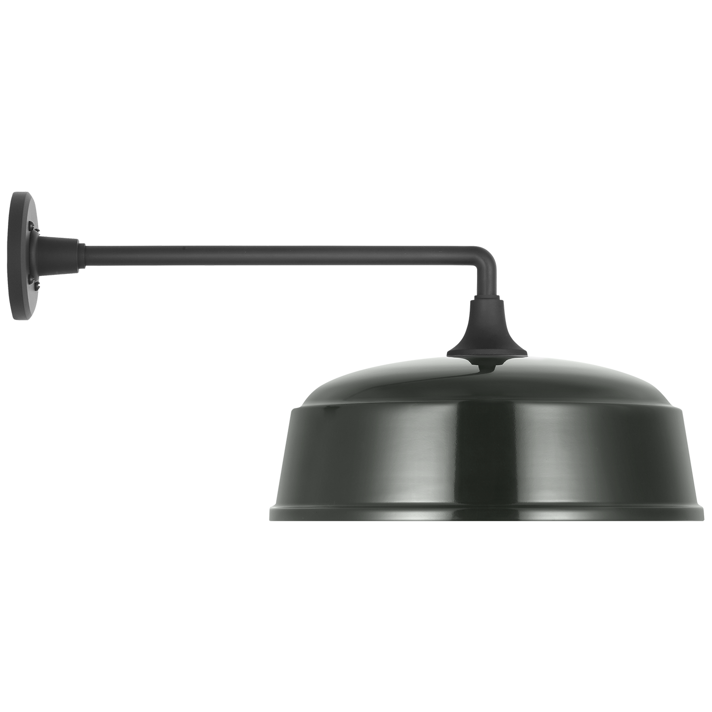Academy 17.5" Mack Barn Light | Matte Black | 16 | 16" Green Rockhouse Shade