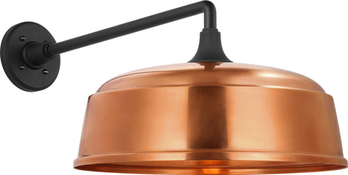 Academy 17.5" Mack Barn Light | Matte Black | 16 | 16" Soft Copper Rockhouse Shade