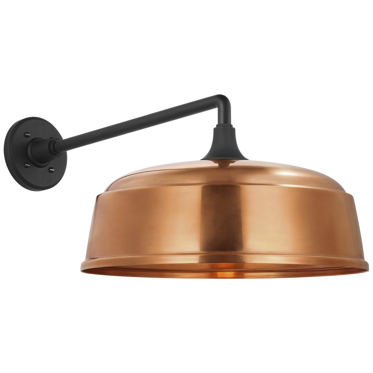 Academy 17.5" Mack Barn Light | Matte Black | 16 | 16" Soft Copper Rockhouse Shade