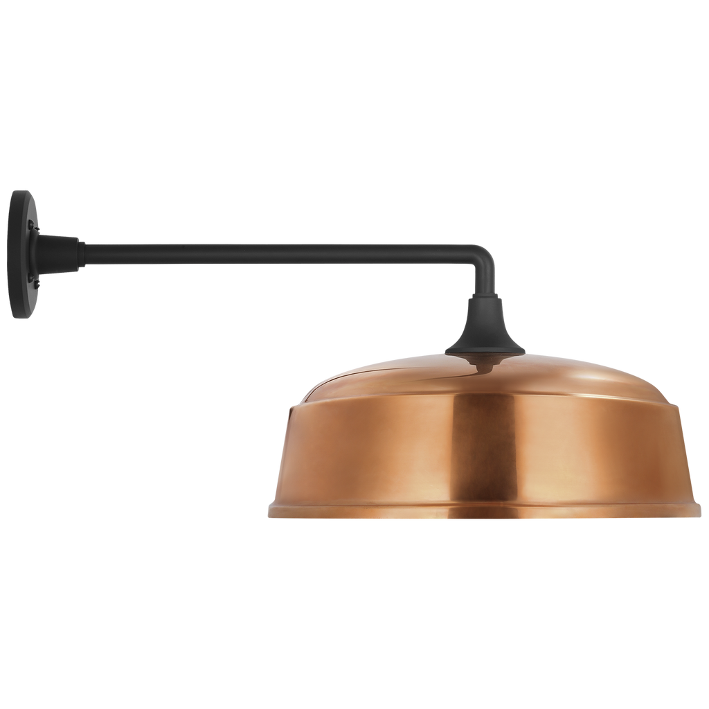 Academy 17.5" Mack Barn Light | Matte Black | 16 | 16" Soft Copper Rockhouse Shade