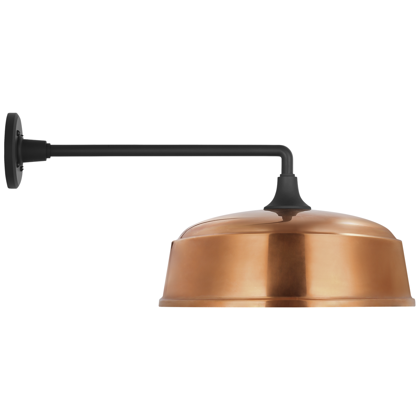 Academy 17.5" Mack Barn Light | Matte Black | 16 | 16" Soft Copper Rockhouse Shade