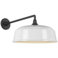 Academy 17.5" Mack Barn Light | Matte Black | 16 | 16" White Rockhouse Shade