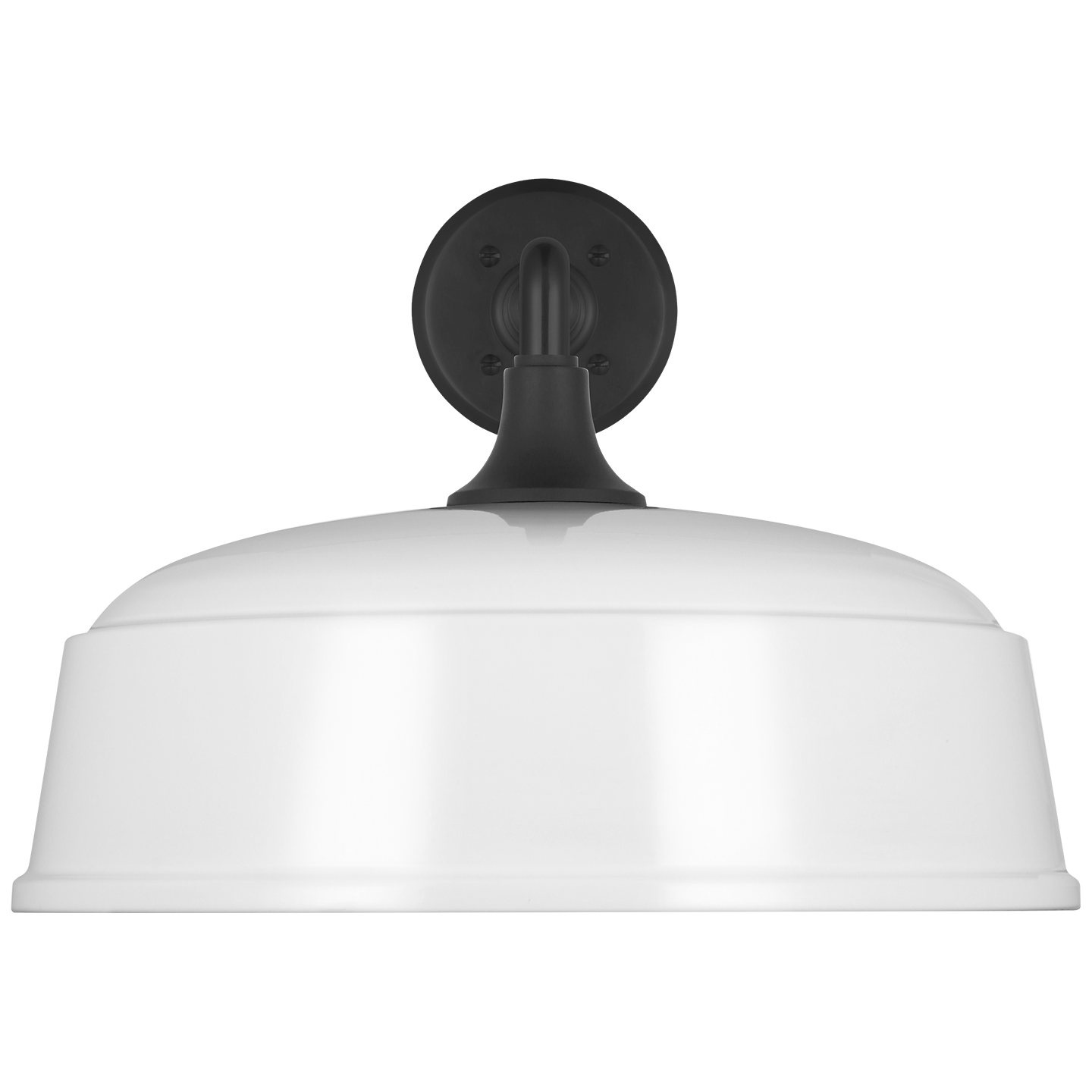 Academy 17.5" Mack Barn Light | Matte Black | 16 | 16" White Rockhouse Shade