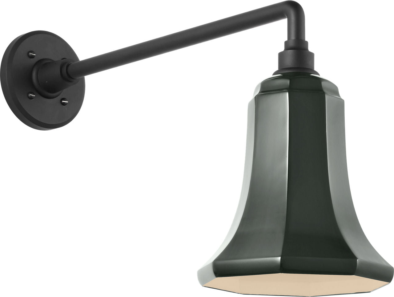 Academy 17.5" Mack Barn Light | Matte Black | 7.5 | 7.5" Green Savannah Shade