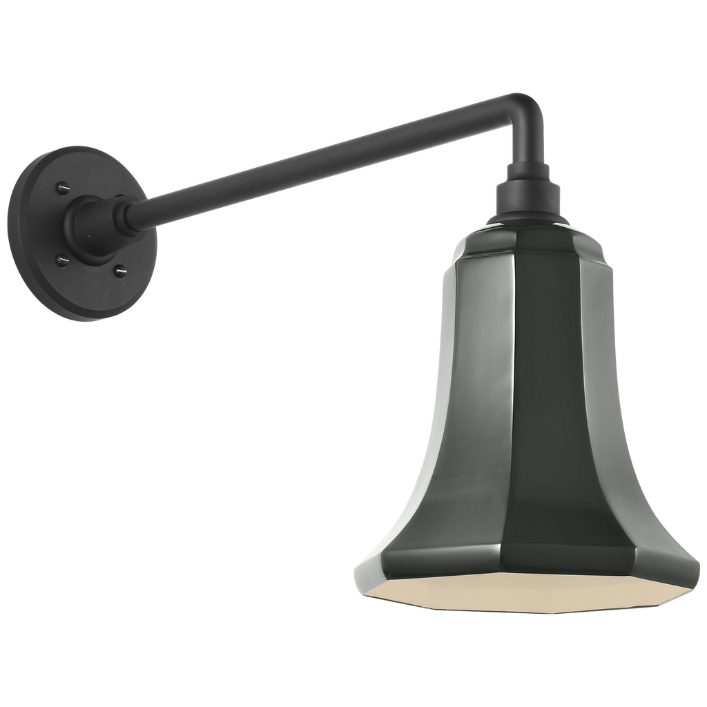 Academy 17.5" Mack Barn Light | Matte Black | 7.5 | 7.5" Green Savannah Shade