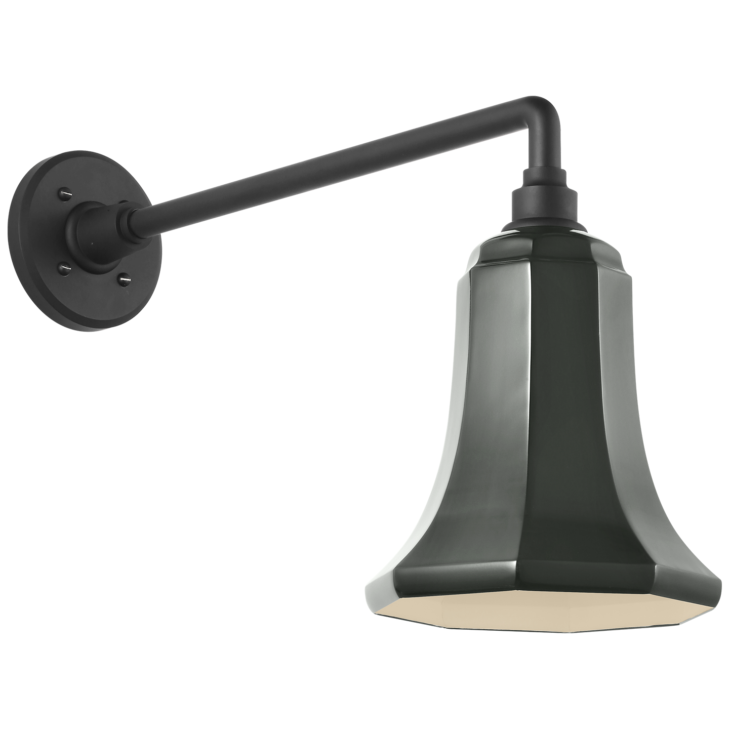 Academy 17.5" Mack Barn Light | Matte Black | 7.5 | 7.5" Green Savannah Shade