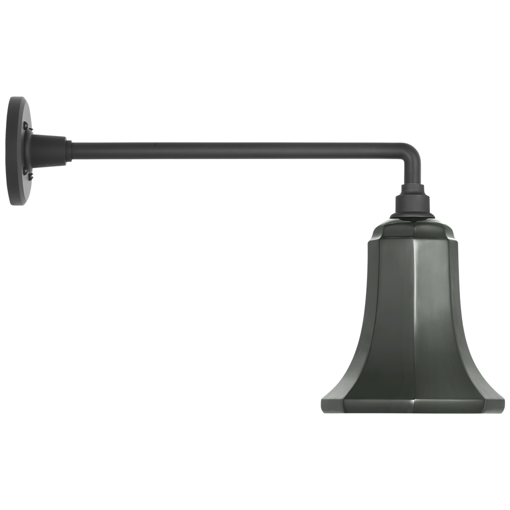 Academy 17.5" Mack Barn Light | Matte Black | 7.5 | 7.5" Green Savannah Shade
