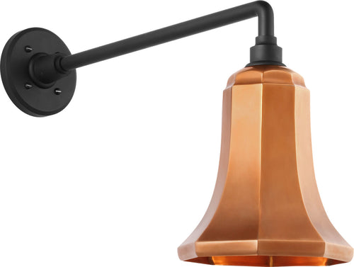 Academy 17.5" Mack Barn Light | Matte Black | 7.5 | 7.5" Soft Copper Savannah Shade