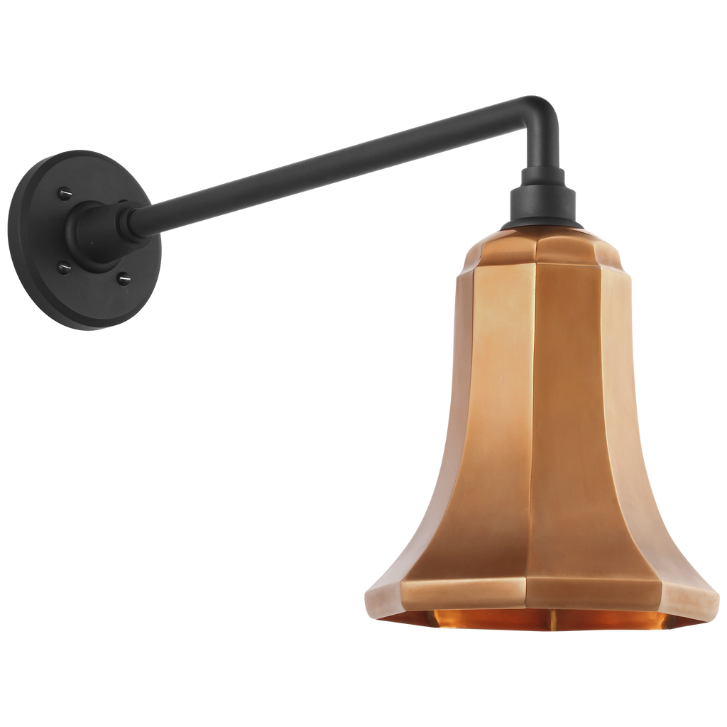 Academy 17.5" Mack Barn Light | Matte Black | 7.5 | 7.5" Soft Copper Savannah Shade