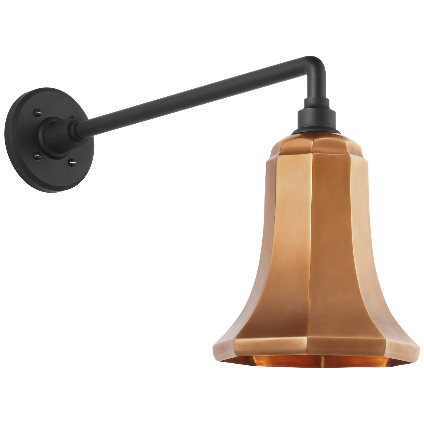 Academy 17.5" Mack Barn Light | Matte Black | 7.5 | 7.5" Soft Copper Savannah Shade