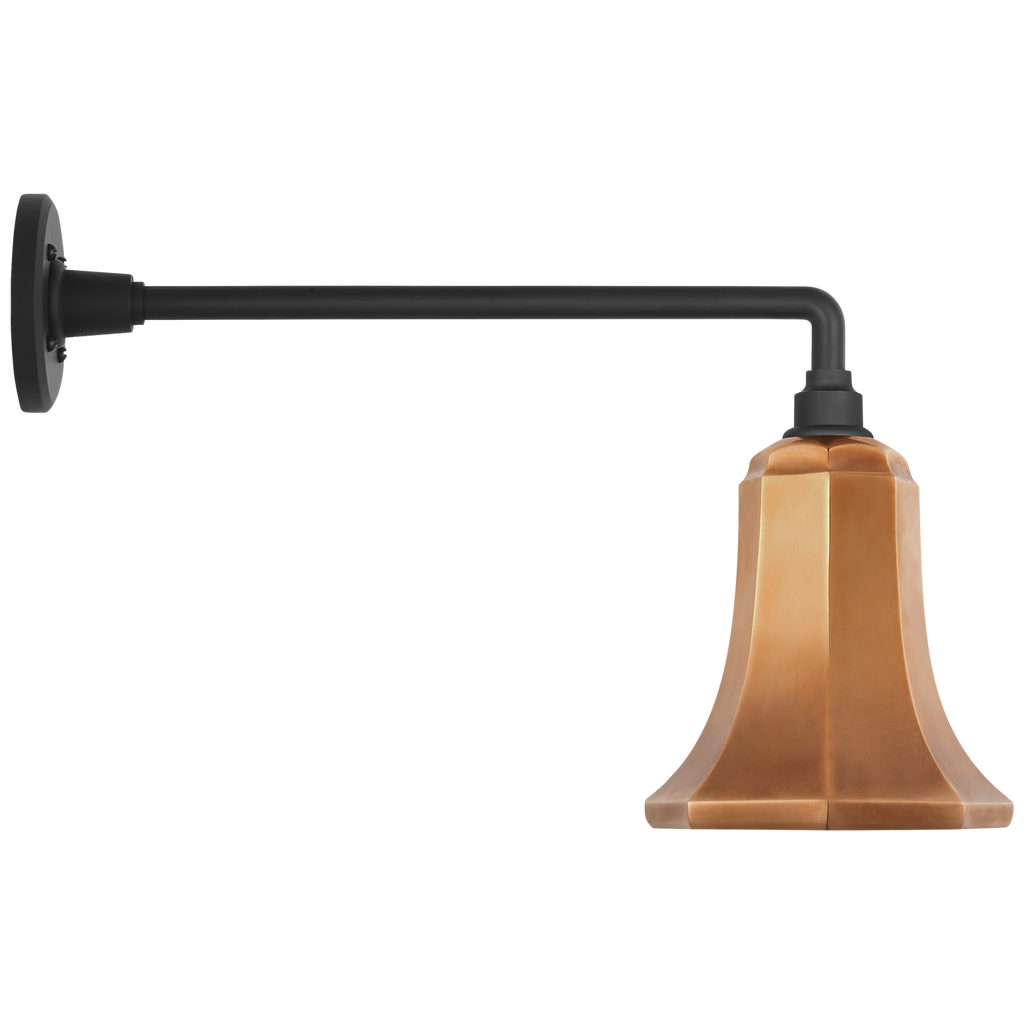 Academy 17.5" Mack Barn Light | Matte Black | 7.5 | 7.5" Soft Copper Savannah Shade